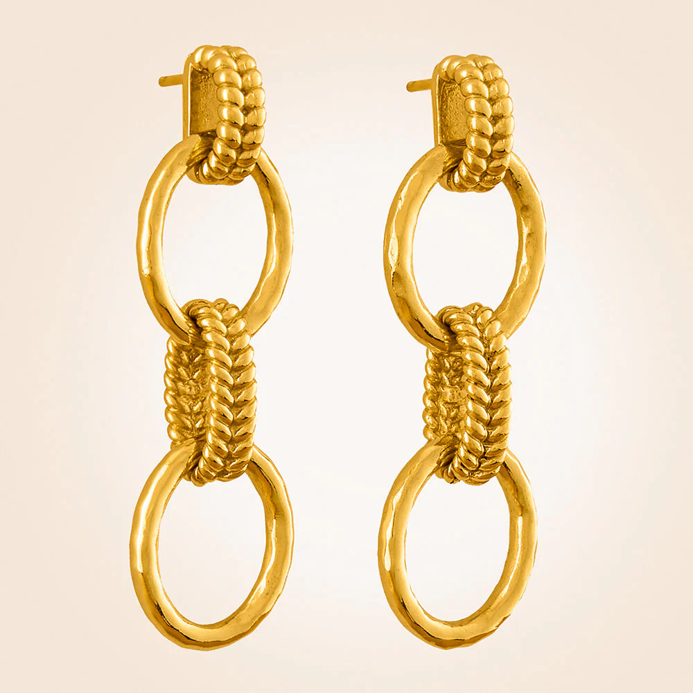 Capucine De Wulf Cleopatra Gold Regal Braided Link Earrings - Image 2