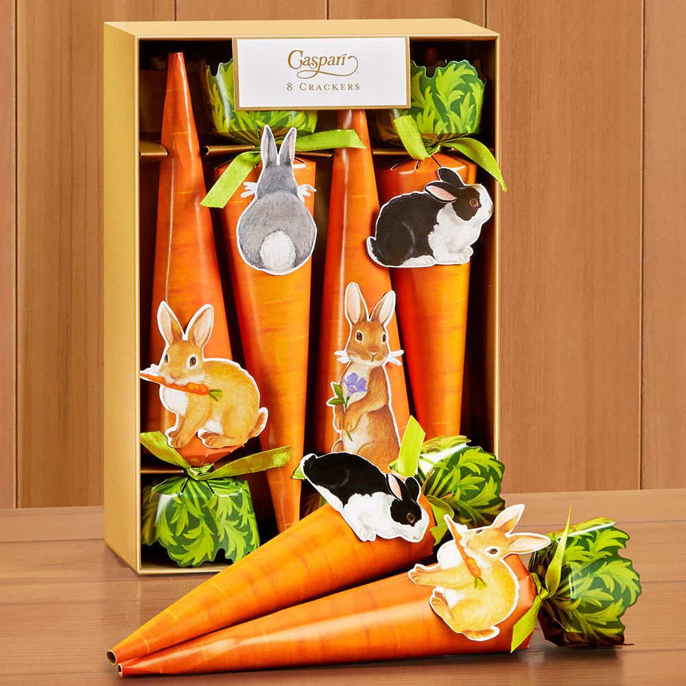 Caspari Easter Party Crackers - Bunnies & Carrots