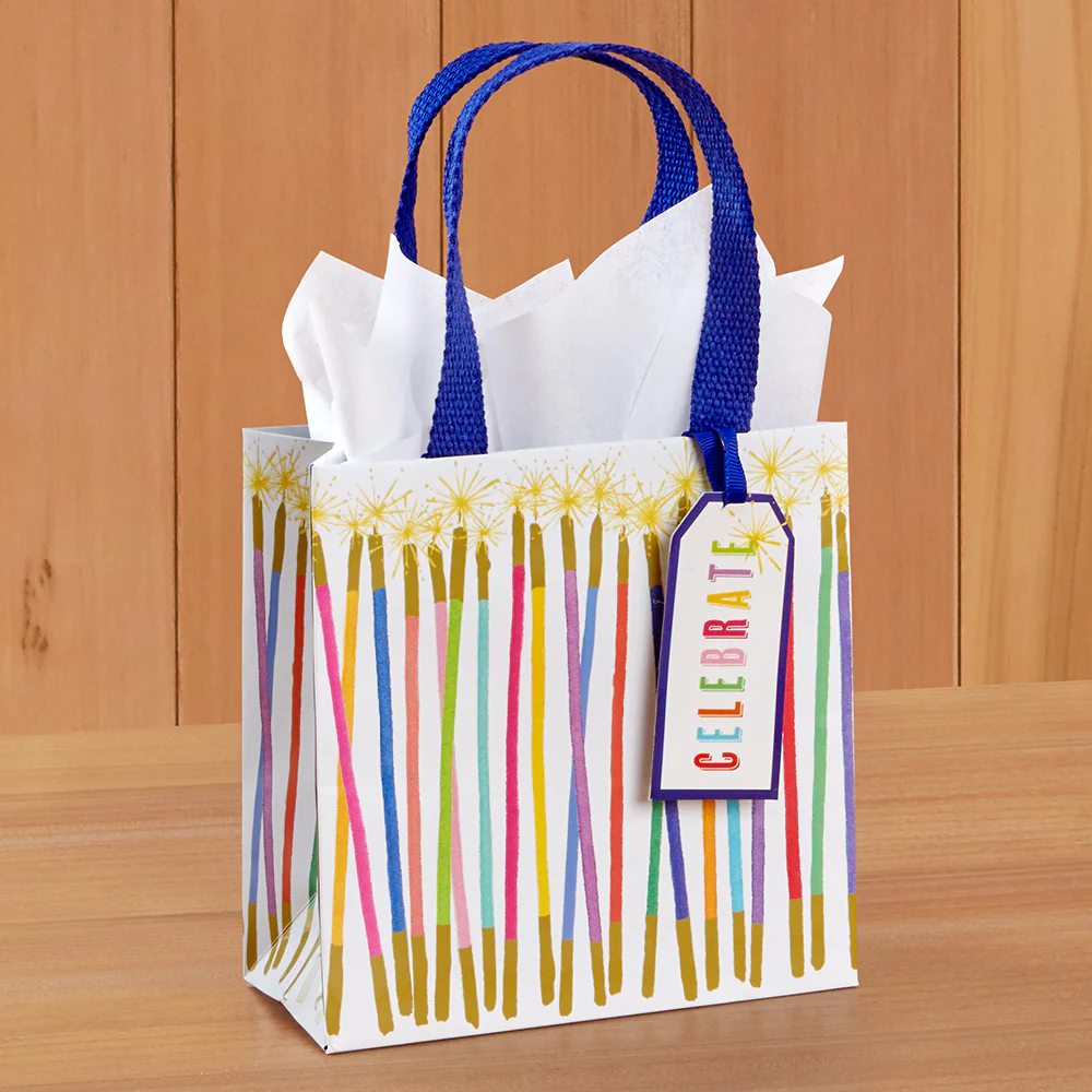 Caspari Paper Gift Bag, Party Candles - Image 3