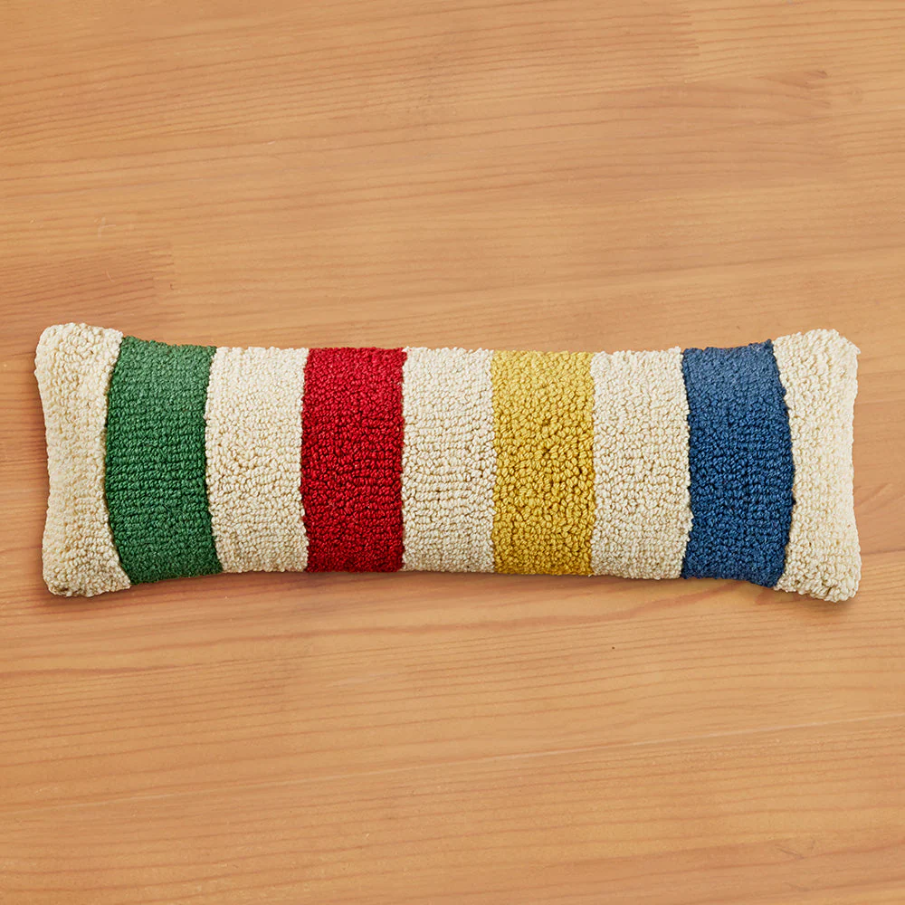 Chandler 4 Corners 24" x 8" Hooked Pillow, Hudson Bay Stripe - Image 2