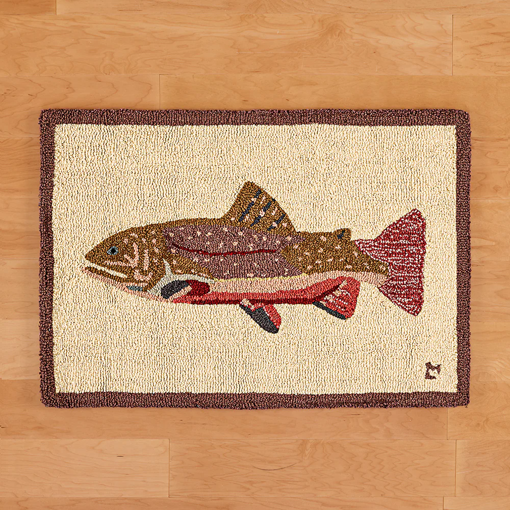 Chandler 4 Corners 2' x 3' Hooked Wool Rug, Maple Trout
