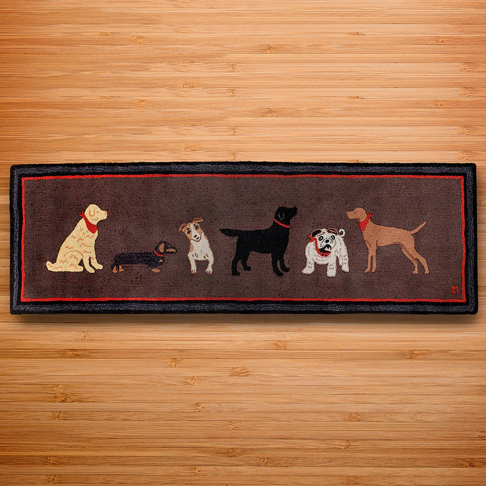 Chandler 4 Corners 30" x 8' Hooked Runner, Dogs Welcome - Image 2