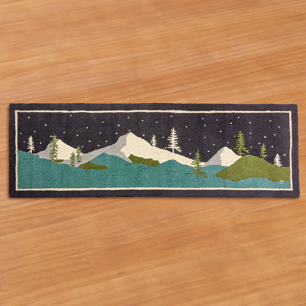 Chandler 4 Corners 30" x 8' Hooked Runner, Winter Woods - Image 2