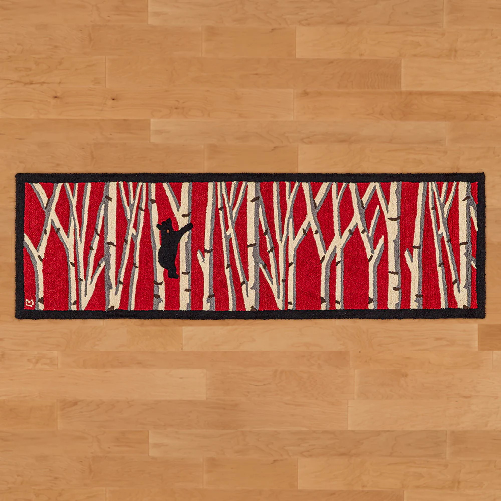 Chandler 4 Corners 30" x 8' Hooked Wool Runner, Bear in Birches - Image 2