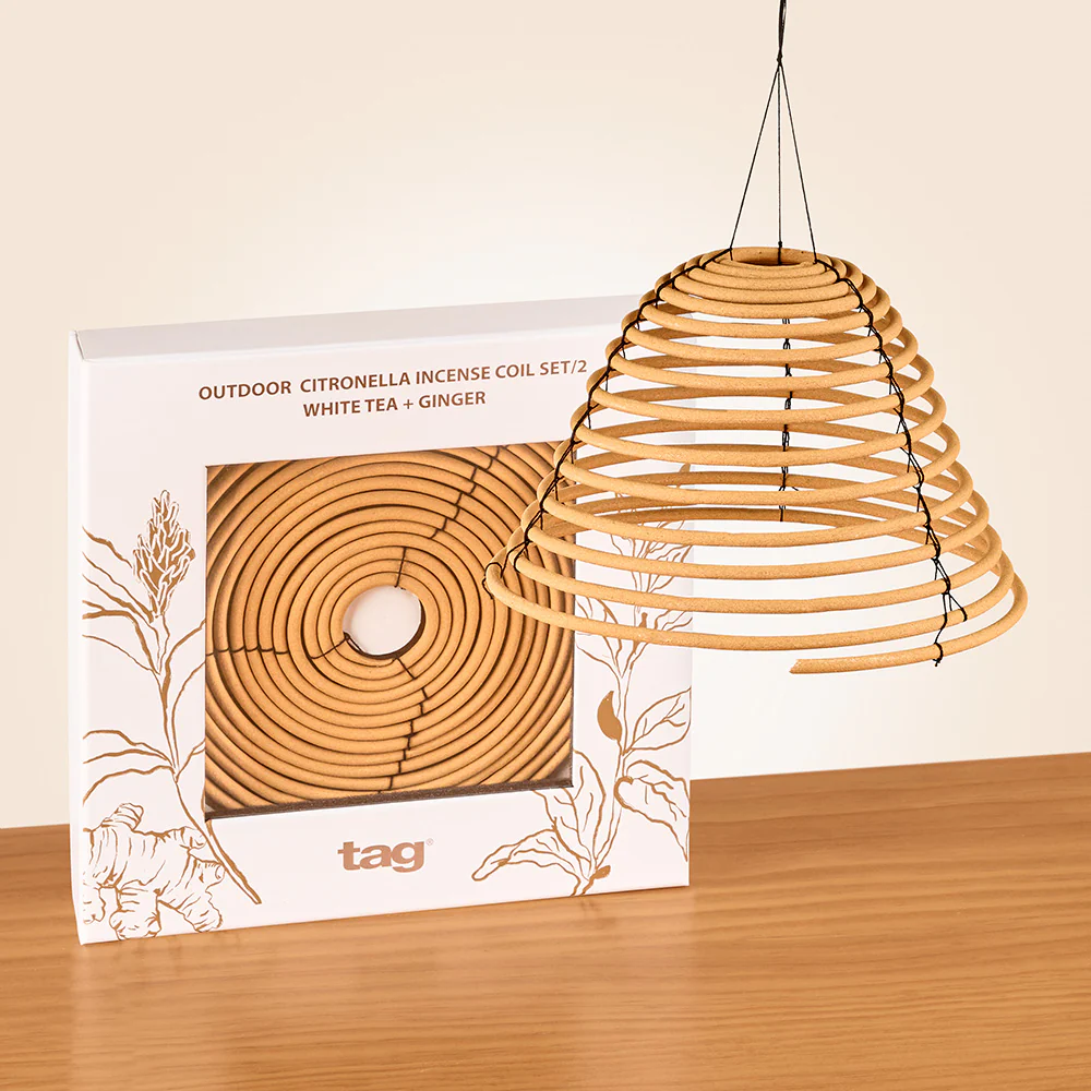 Citronella Incense Coil, White Tea & Ginger
