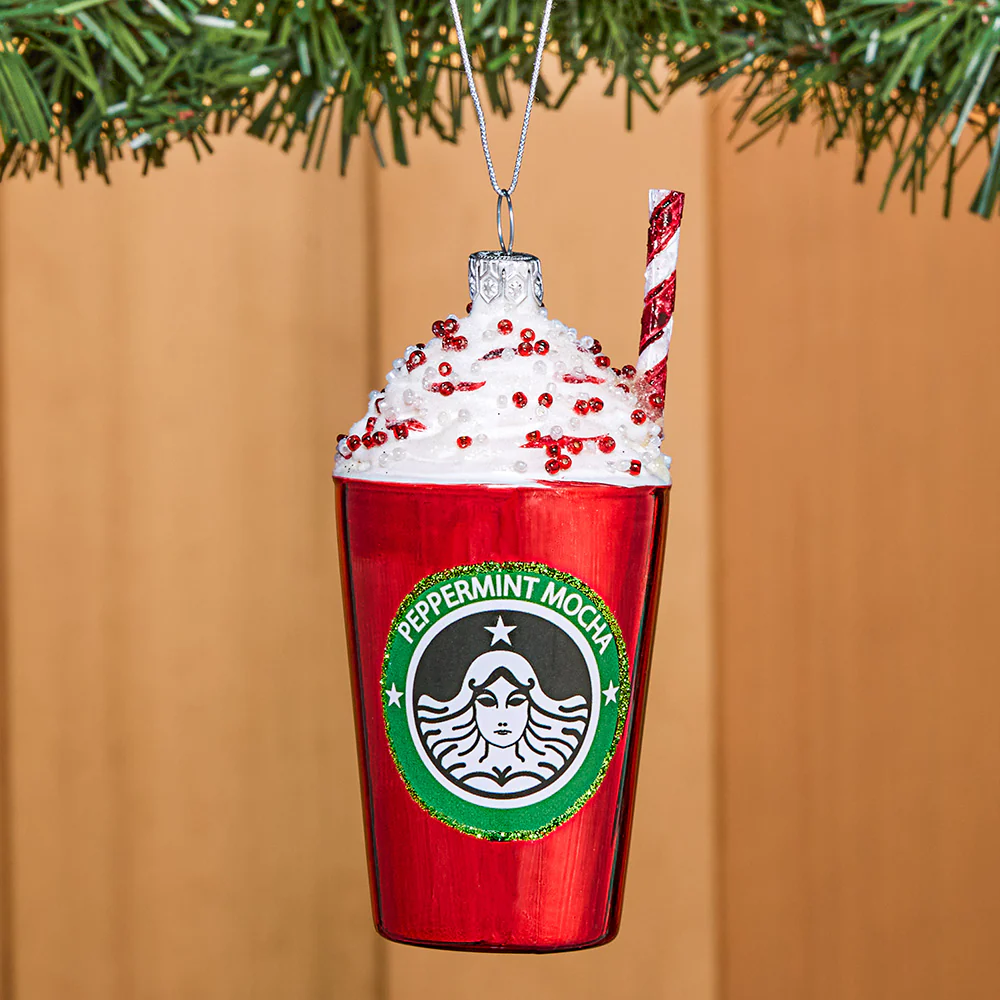 Cody Foster Glass Ornament, Peppermint Mocha