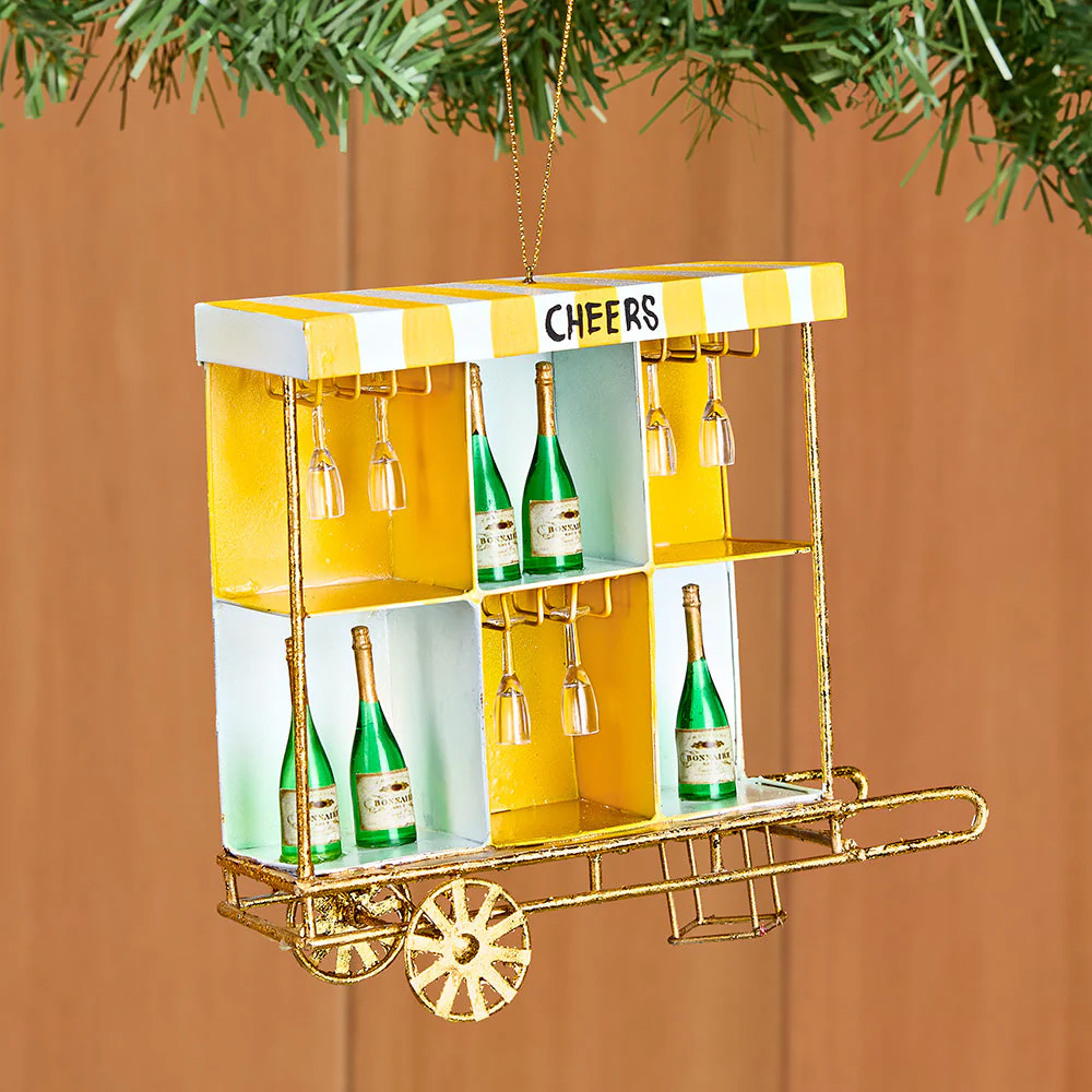 Cody Foster Ornament, Cheers! Champagne Cart - Image 2