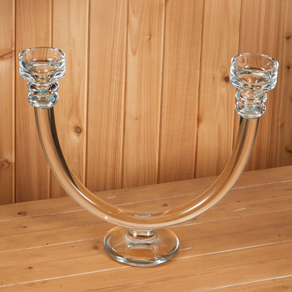 Curved Glass Candelabra - Image 2