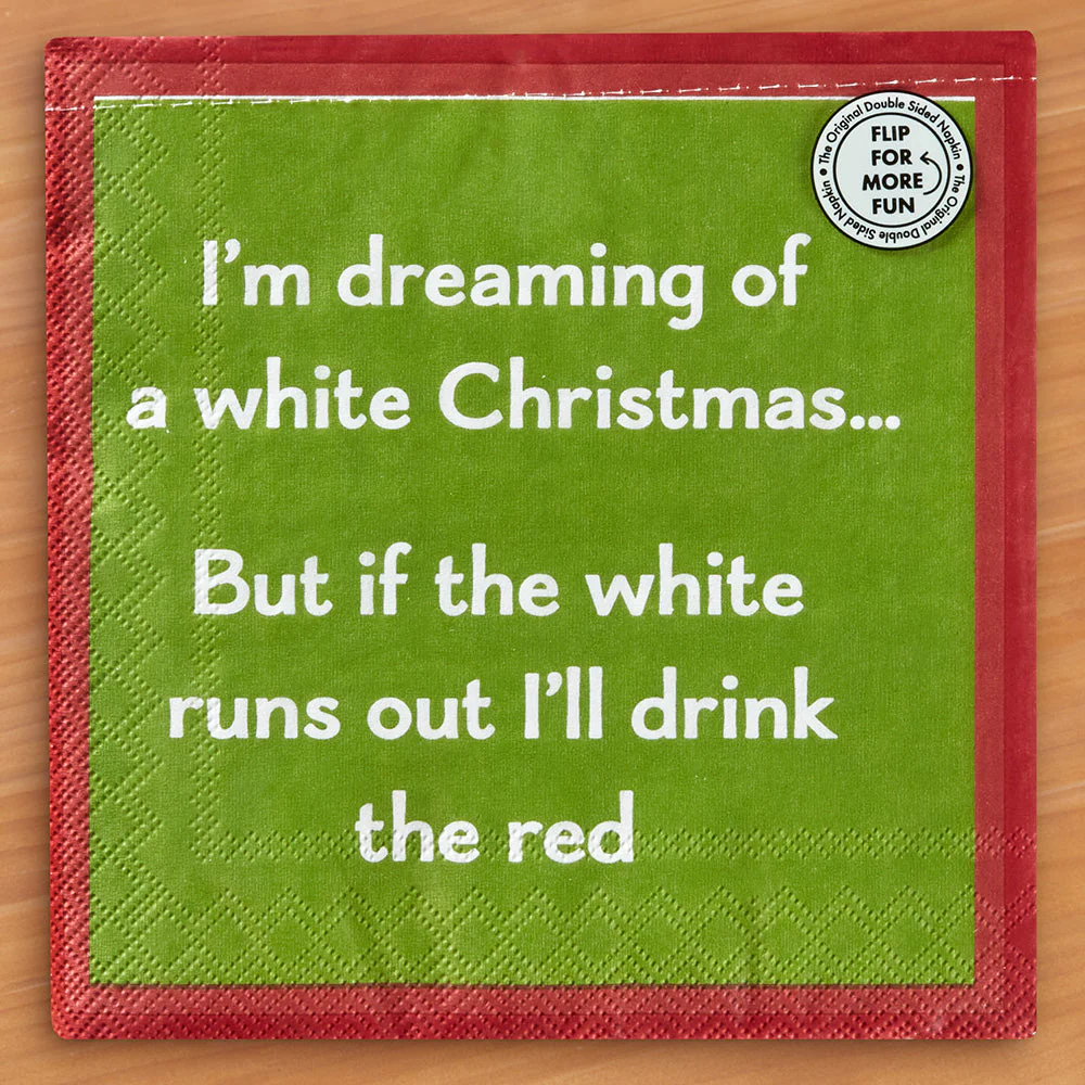 Drinks on Me Cocktail Napkins, White Christmas - Image 2