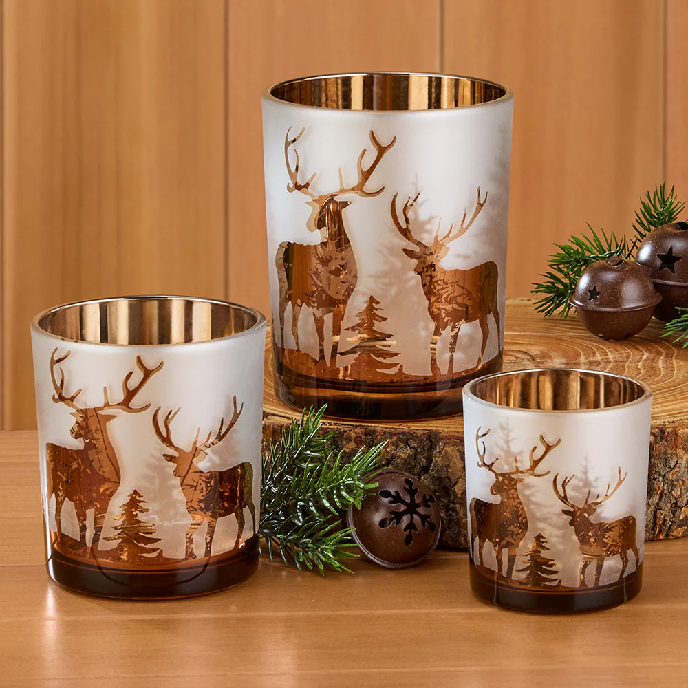 Enchanted Timberline Etched Glass Candleholder Vase - Image 2