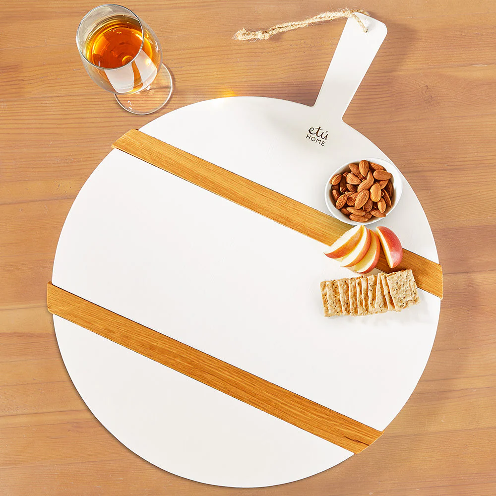etúHOME Mod Charcuterie Board, White Round - Image 4