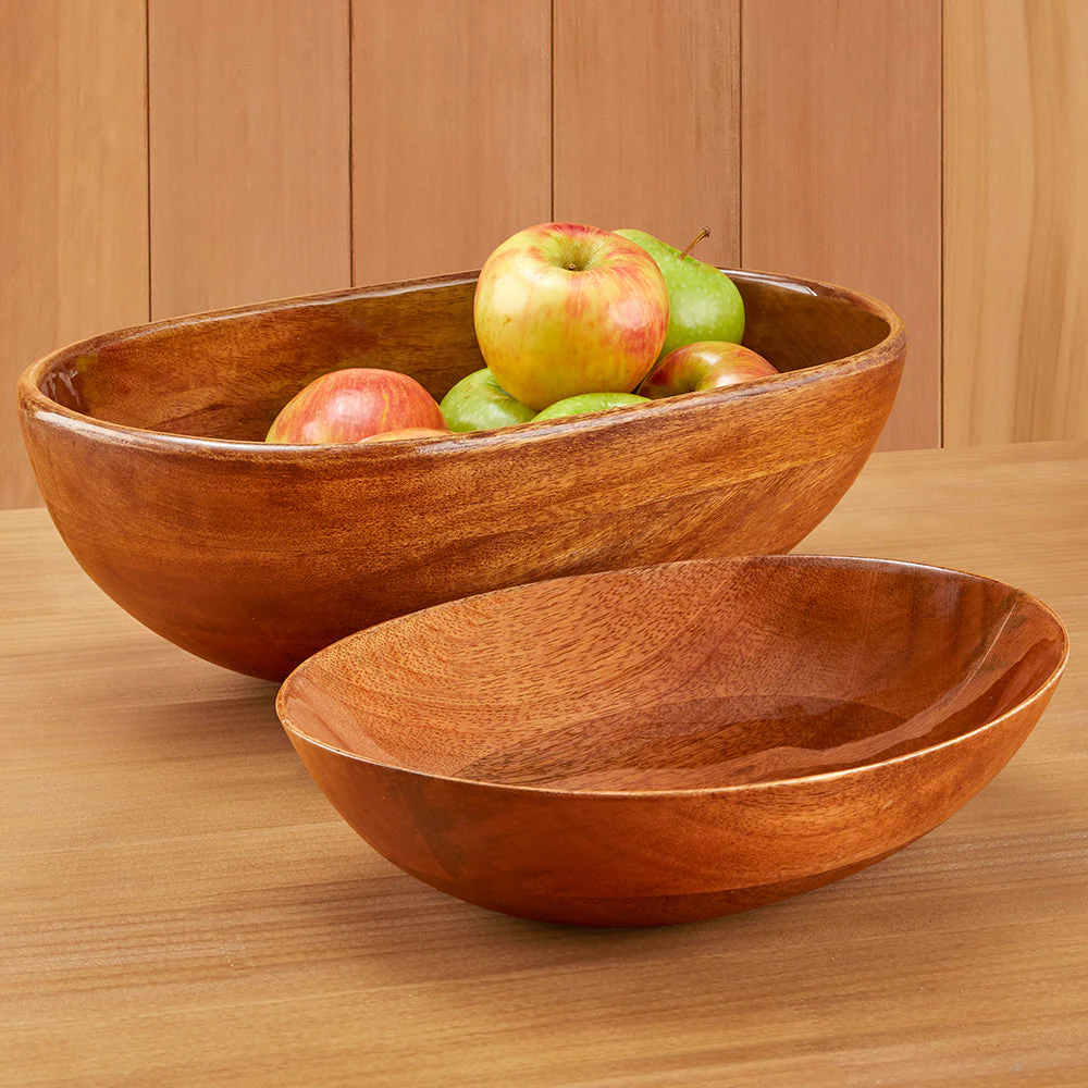 Gabonese Enameled Mango Wood Serving Bowl - Image 3