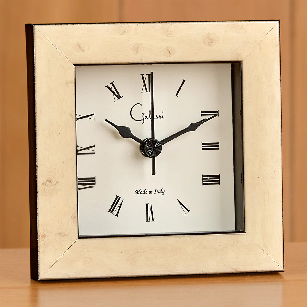 Galassi 3" x 3" Picture Frame Alarm Clock, Burl - Image 8