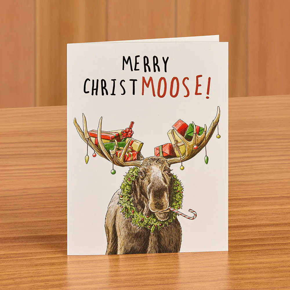 Hester & Cook Christmas Card, "Merry Christmoose!" Moose