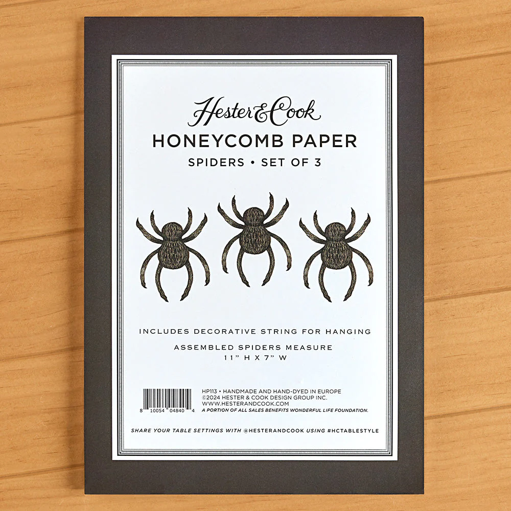 Hester & Cook Honeycomb Paper Party Decorations, Spiders - Image 2