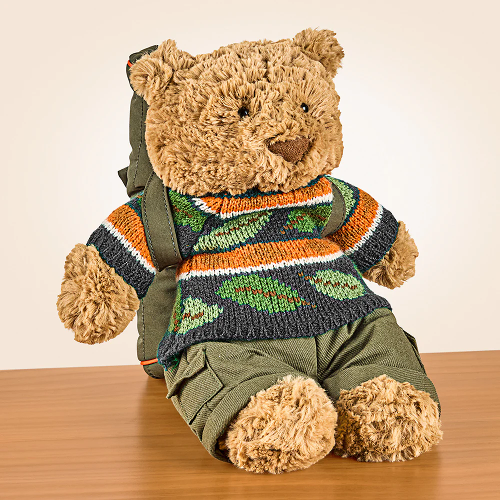 Jellycat Stuffed Animal Plush Toy, Bartholomew Bear in Hiking Outfit