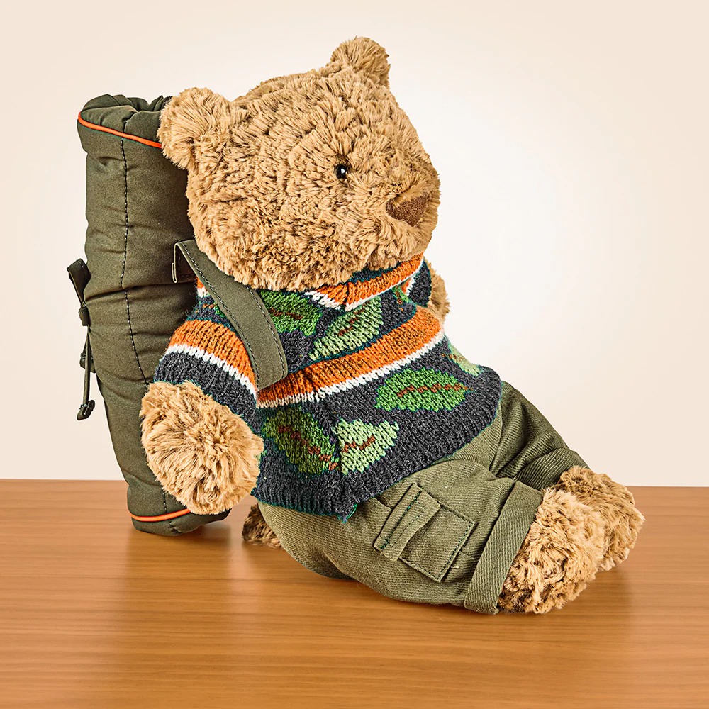 Jellycat Stuffed Animal Plush Toy, Bartholomew Bear in Hiking Outfit - Image 2