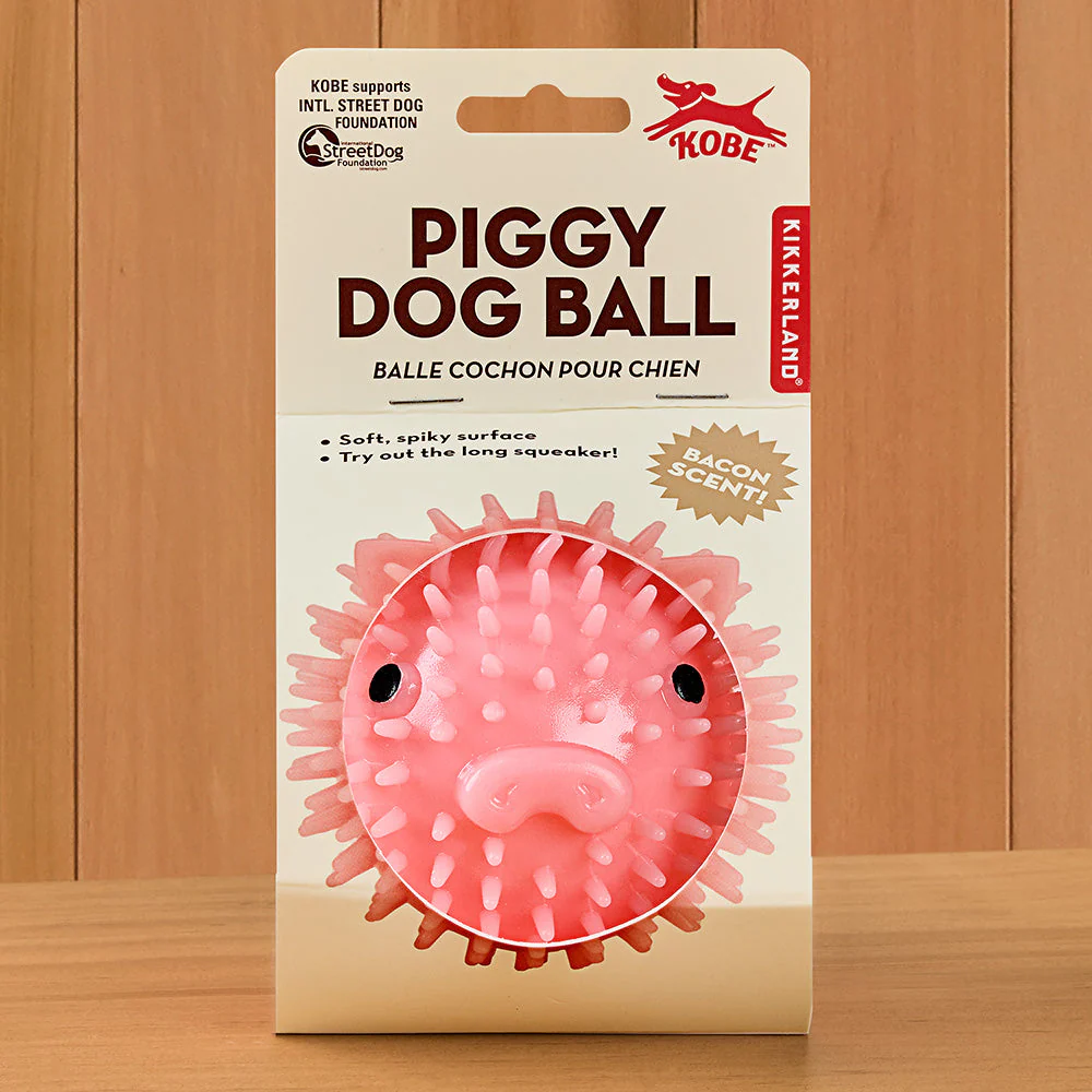 Kikkerland Bacon-Scented Piggy Dog Ball - Image 2