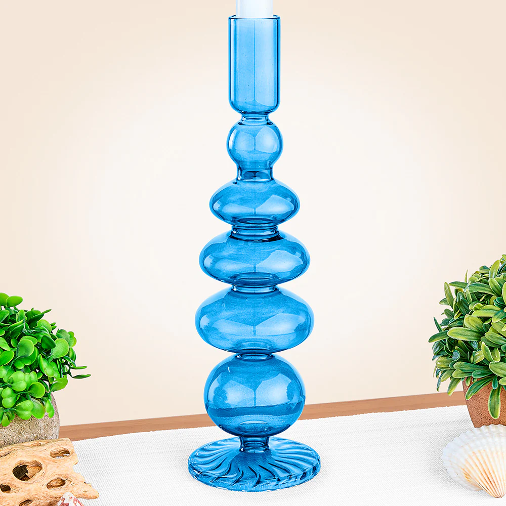 Modern Art Glass Taper Candleholders - Image 6