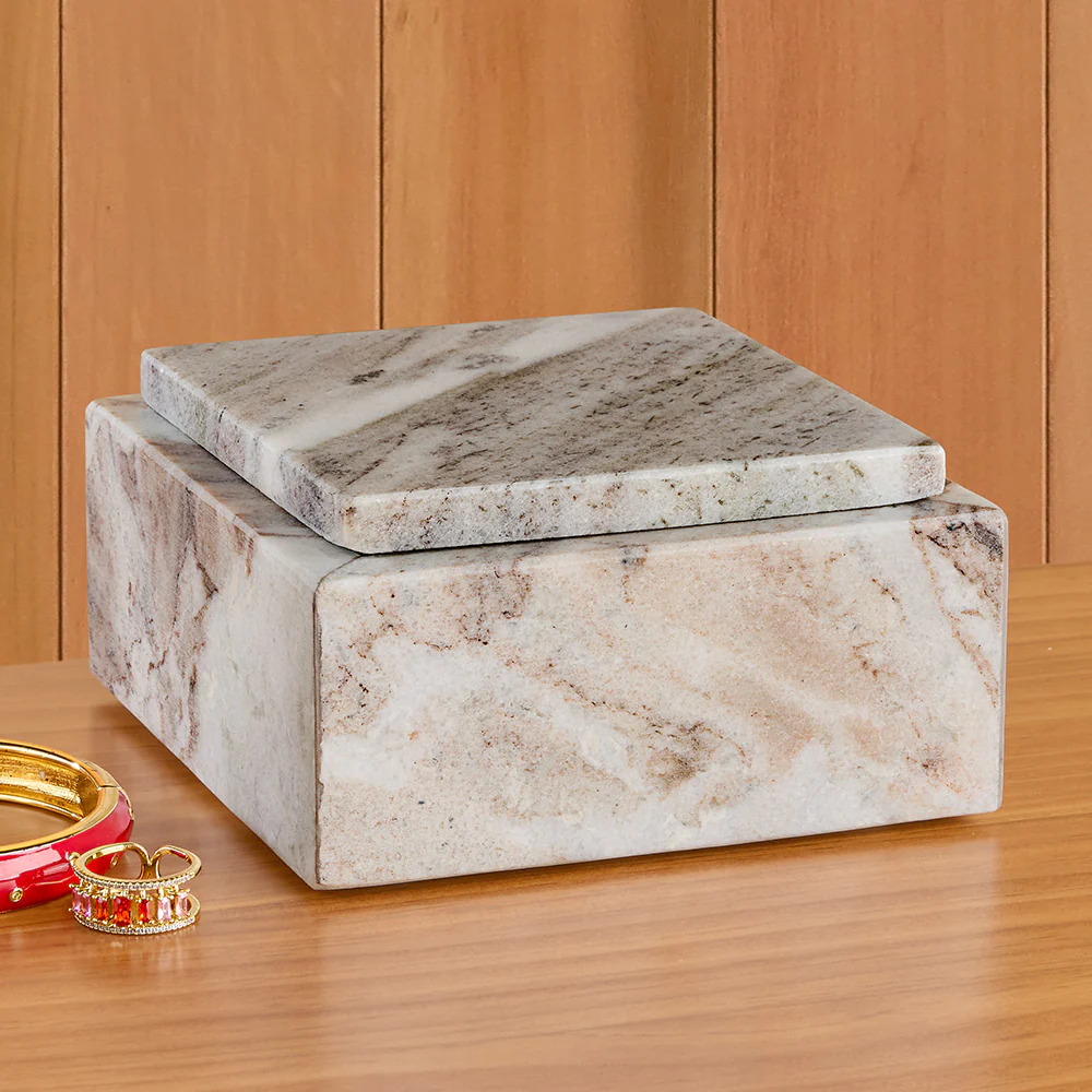 Napa Home & Garden Jaqueline Lidded Marble Box - Image 2