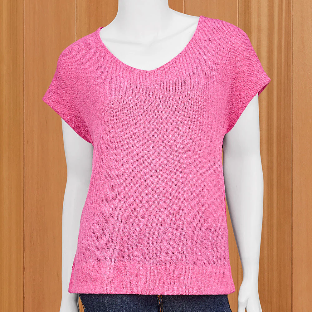 Renuar Lightweight Easy Knit Cap Sleeve Tee - Image 2