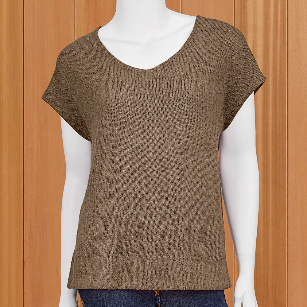 Renuar Lightweight Easy Knit Cap Sleeve Tee - Image 3